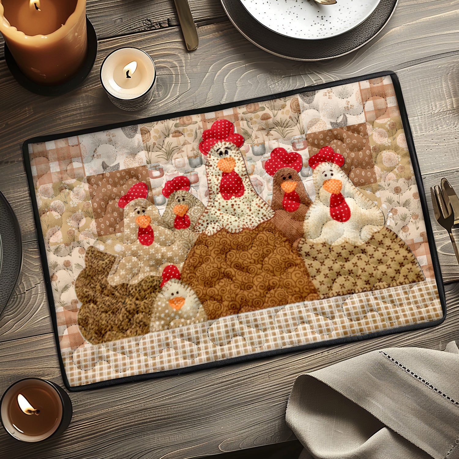 Comical Cluckers Quilted Place Mat NCU0TL229