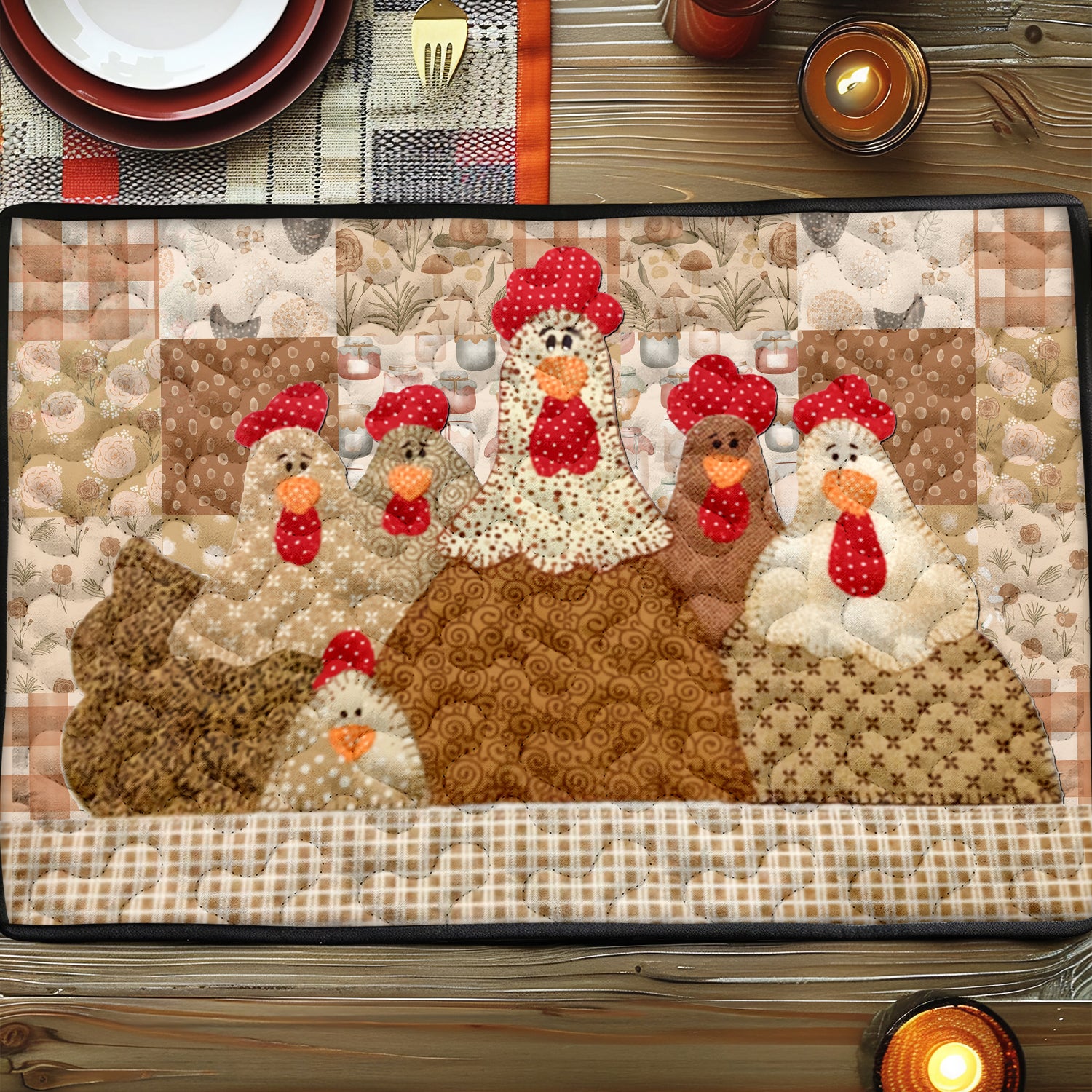 Comical Cluckers Quilted Place Mat NCU0TL229