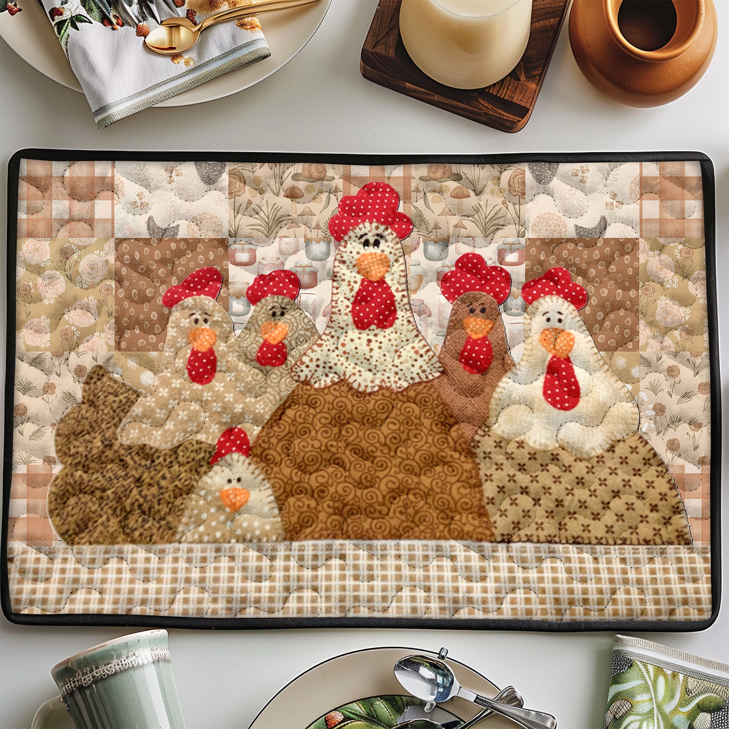 Comical Cluckers Quilted Place Mat NCU0TL229