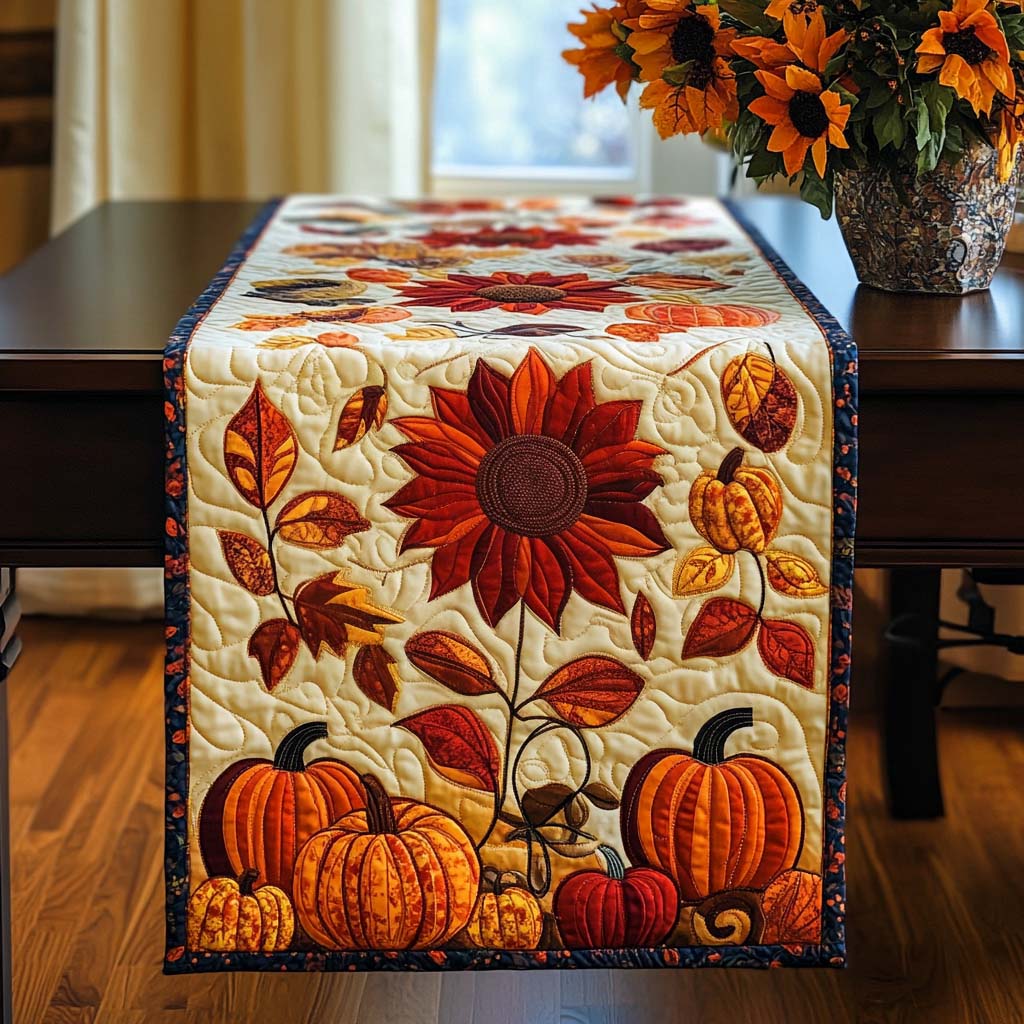 Copper Blossom Quilted Table Runner NCU0NT1455