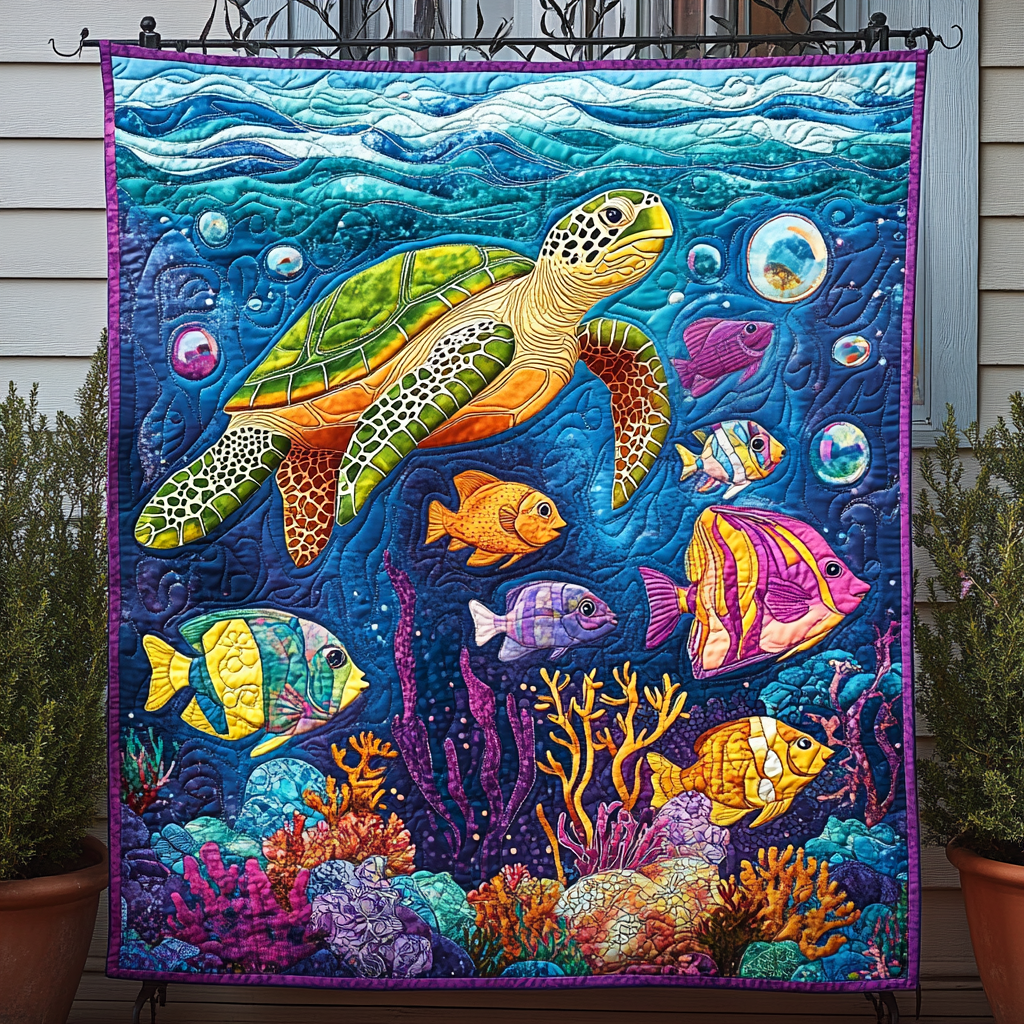 Coral Reef Guardian Quilted Blanket NCU0DK730