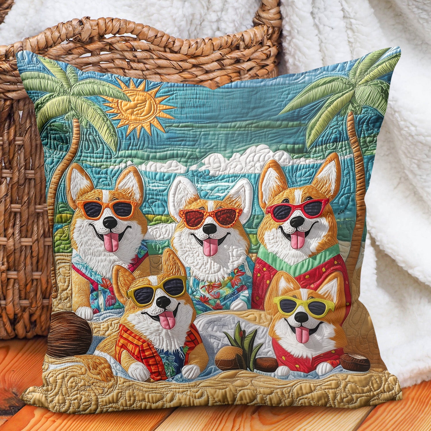 Corgi Bliss Quilted Pillow Case NCU0PT1337