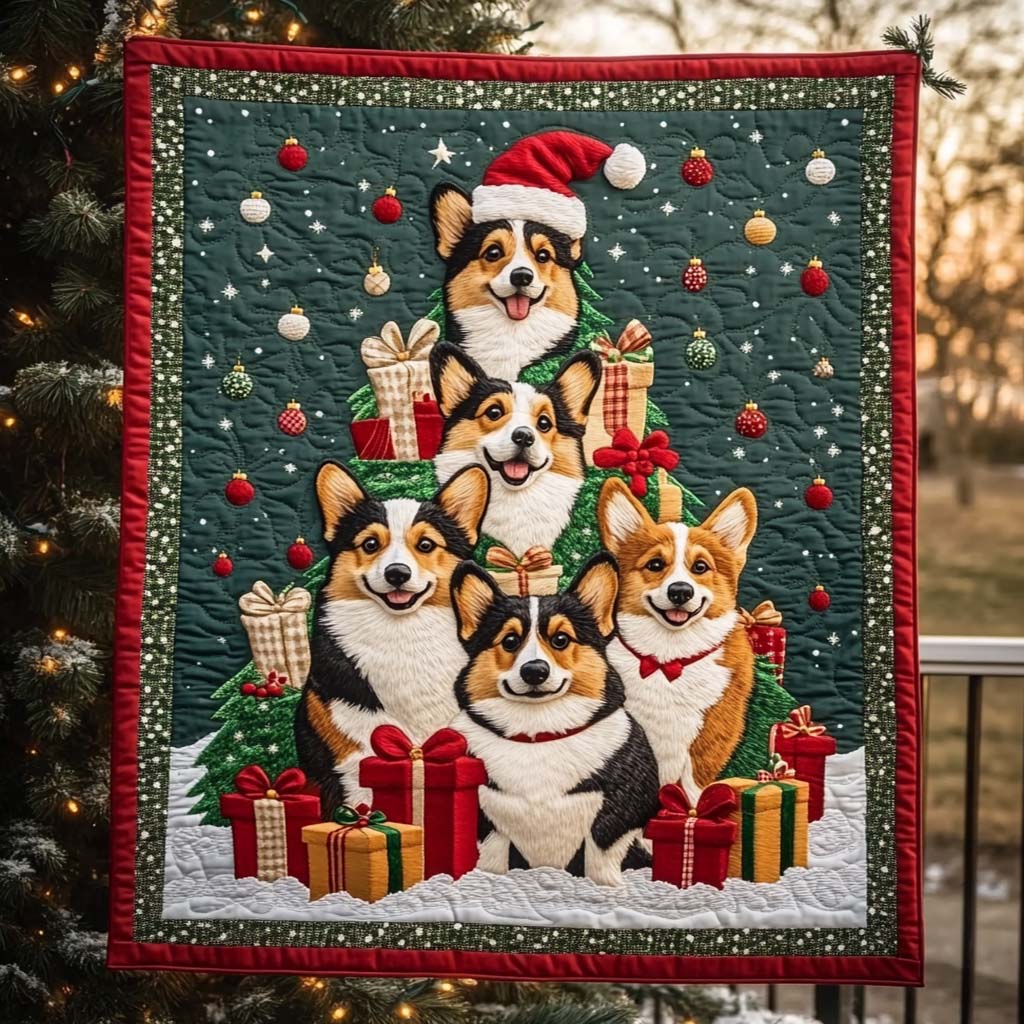 Corgi Wonderland Delight Quilted Blanket NCU0NT1864