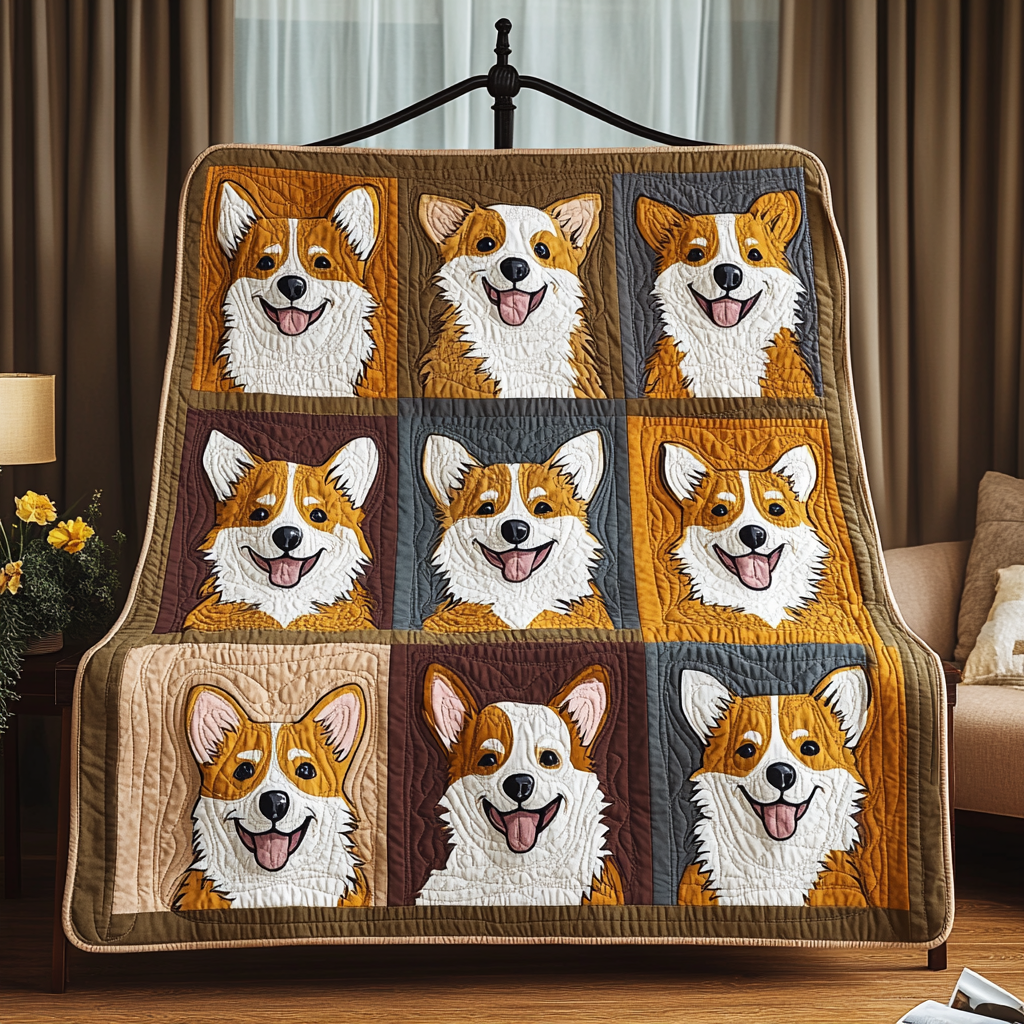 Corgi Cuties Quilted Blanket NCU0VH165