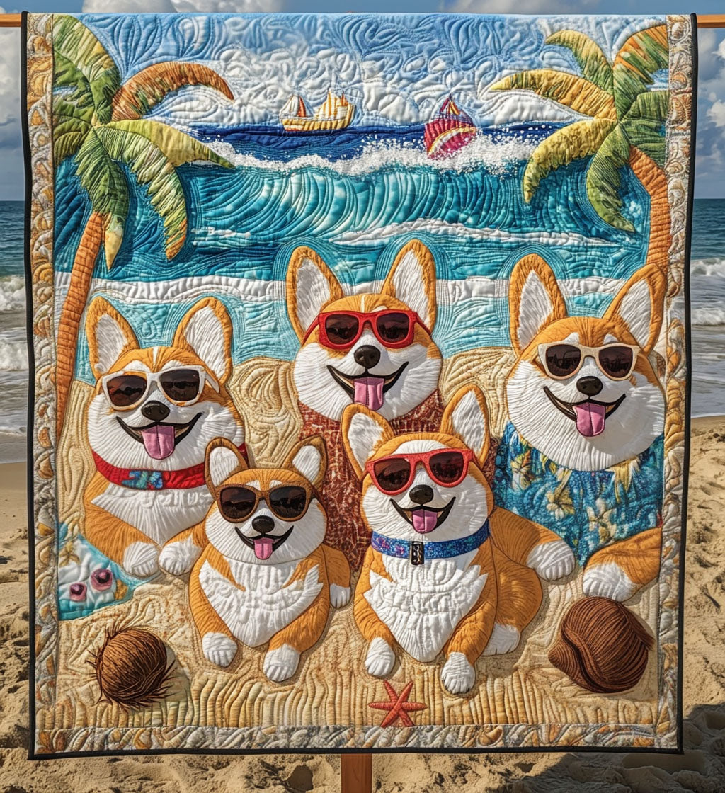 Corgi Fantasy Quilted Blanket NCU0PT760