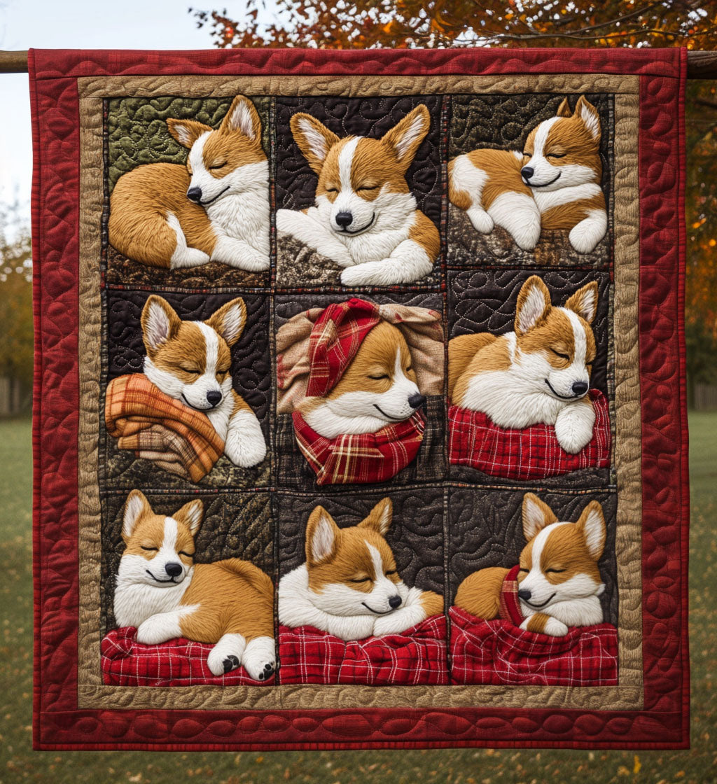 Corgi Joyride Quilted Blanket NCU0PT761