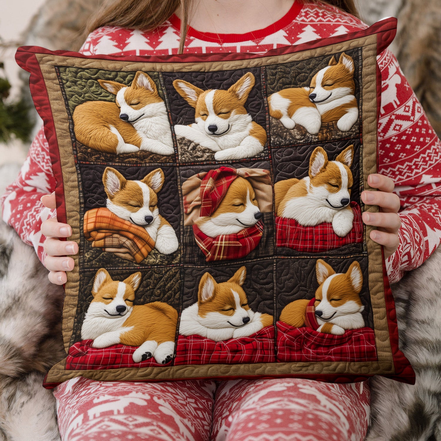 Corgi Joyride Quilted Pillow Case NCU0PT810