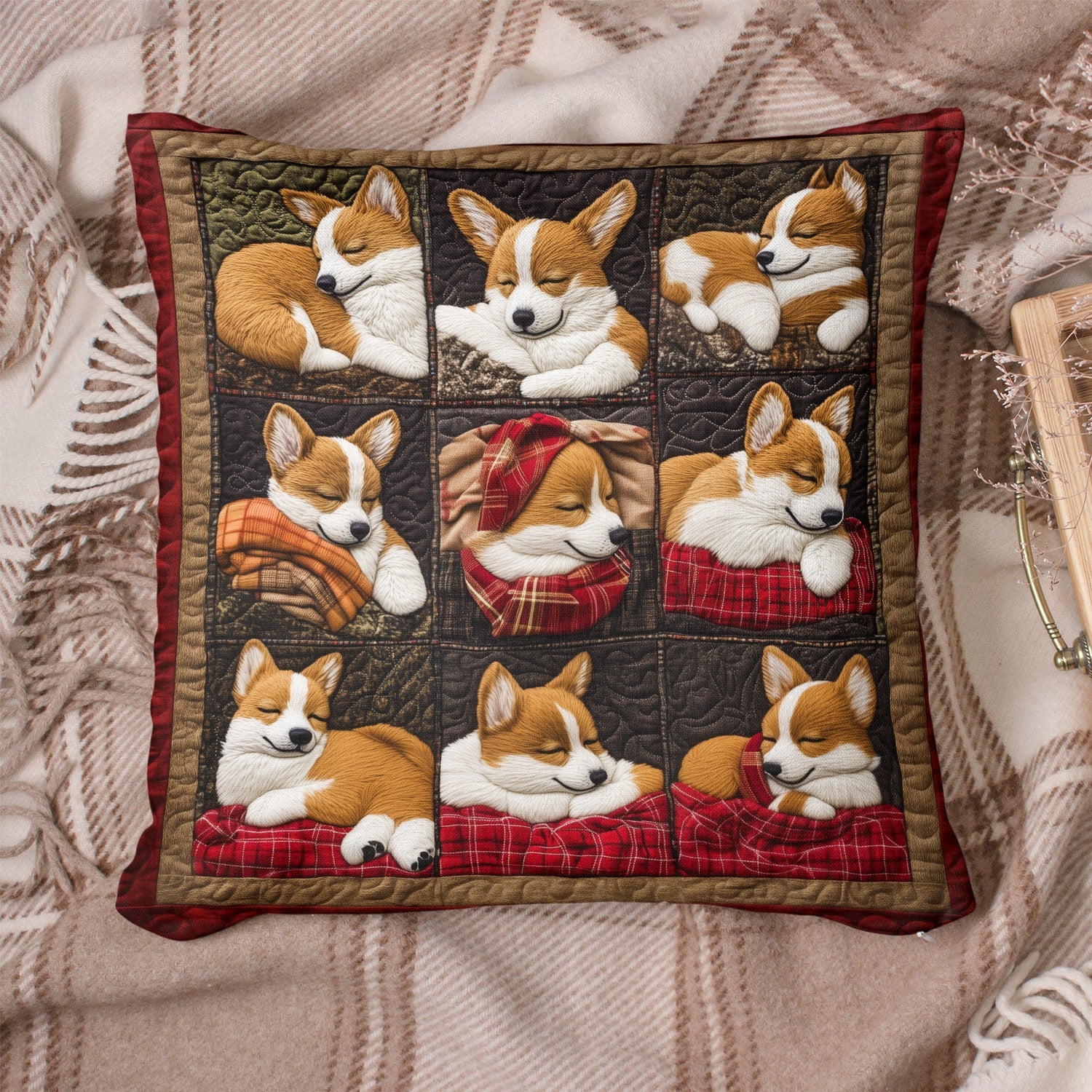 Corgi Joyride Quilted Pillow Case NCU0PT810