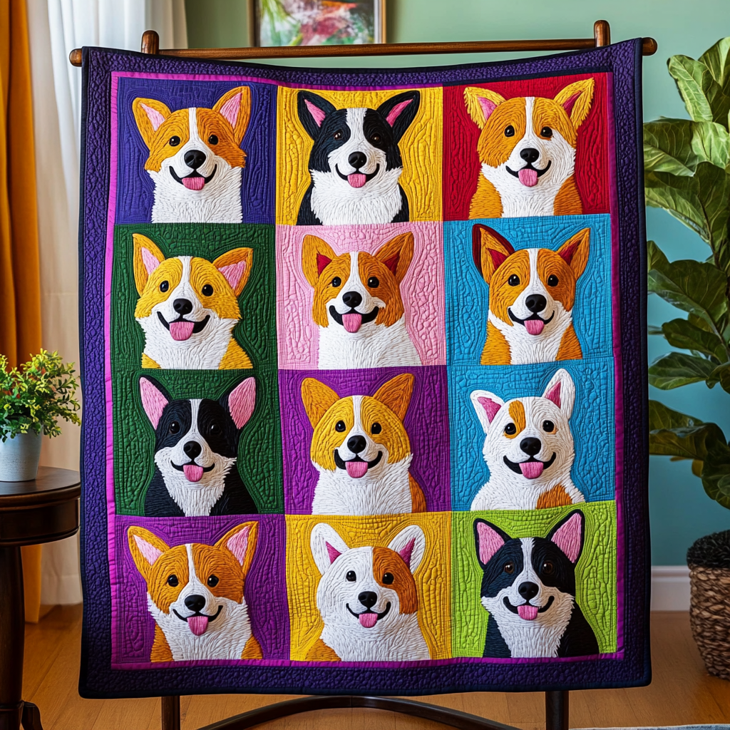 Corgi Love Quilted Blanket NCU0VH171