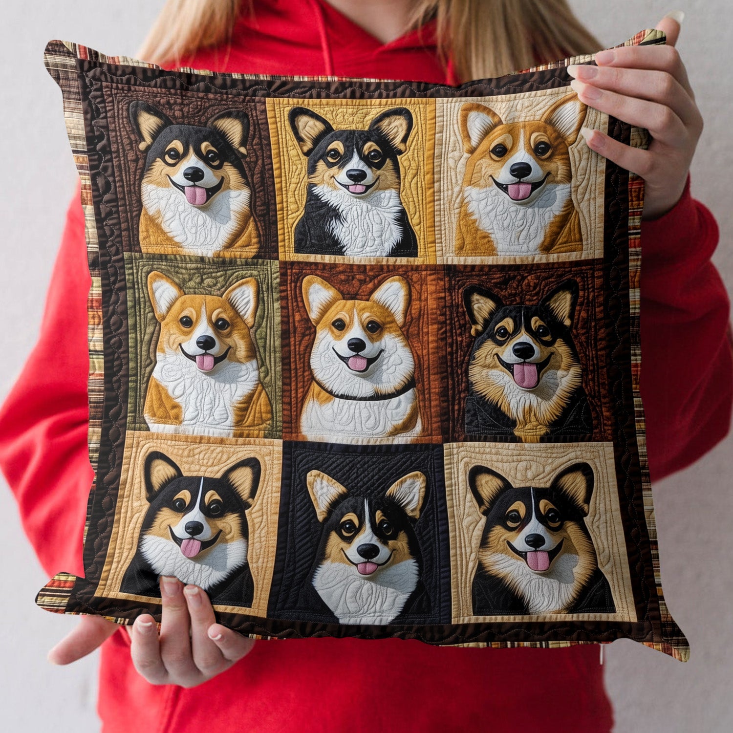 Corgi Paws and Dreams Quilted Pillow Case NCU0PT811