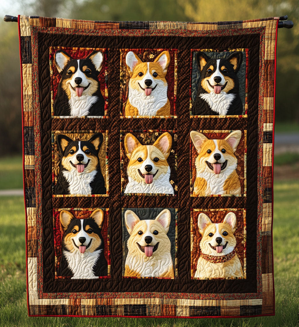 Corgi Playtime Quilted Blanket NCU0PT763