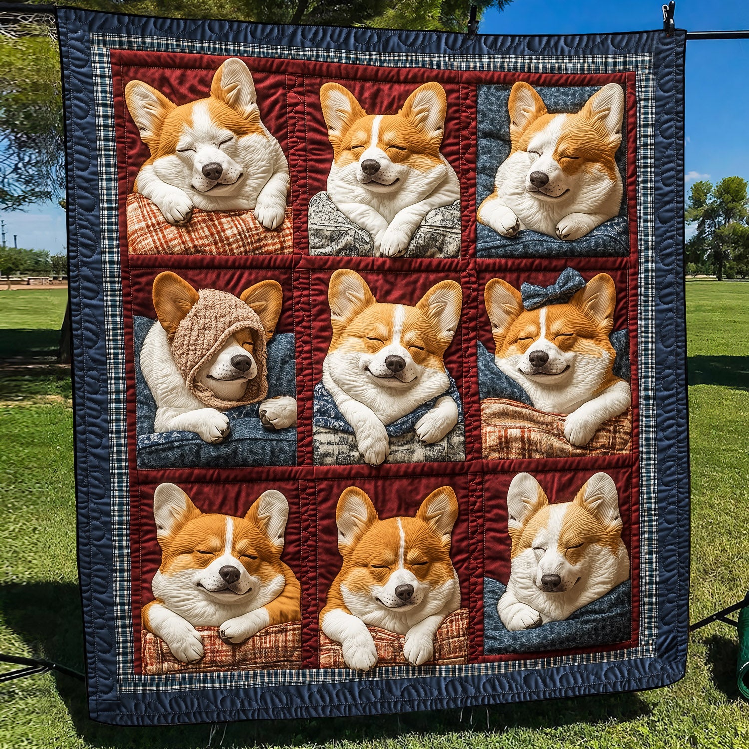 Corgi Smiles Quilted Blanket NCU0PT914