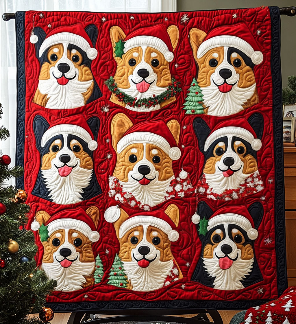 Corgi Snuggle Patch Quilted Blanket NCU0PT764