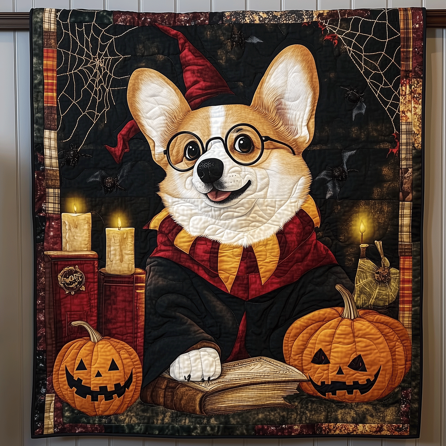 Corgi Spooky Spell Quilted Blanket NCU0TH1743