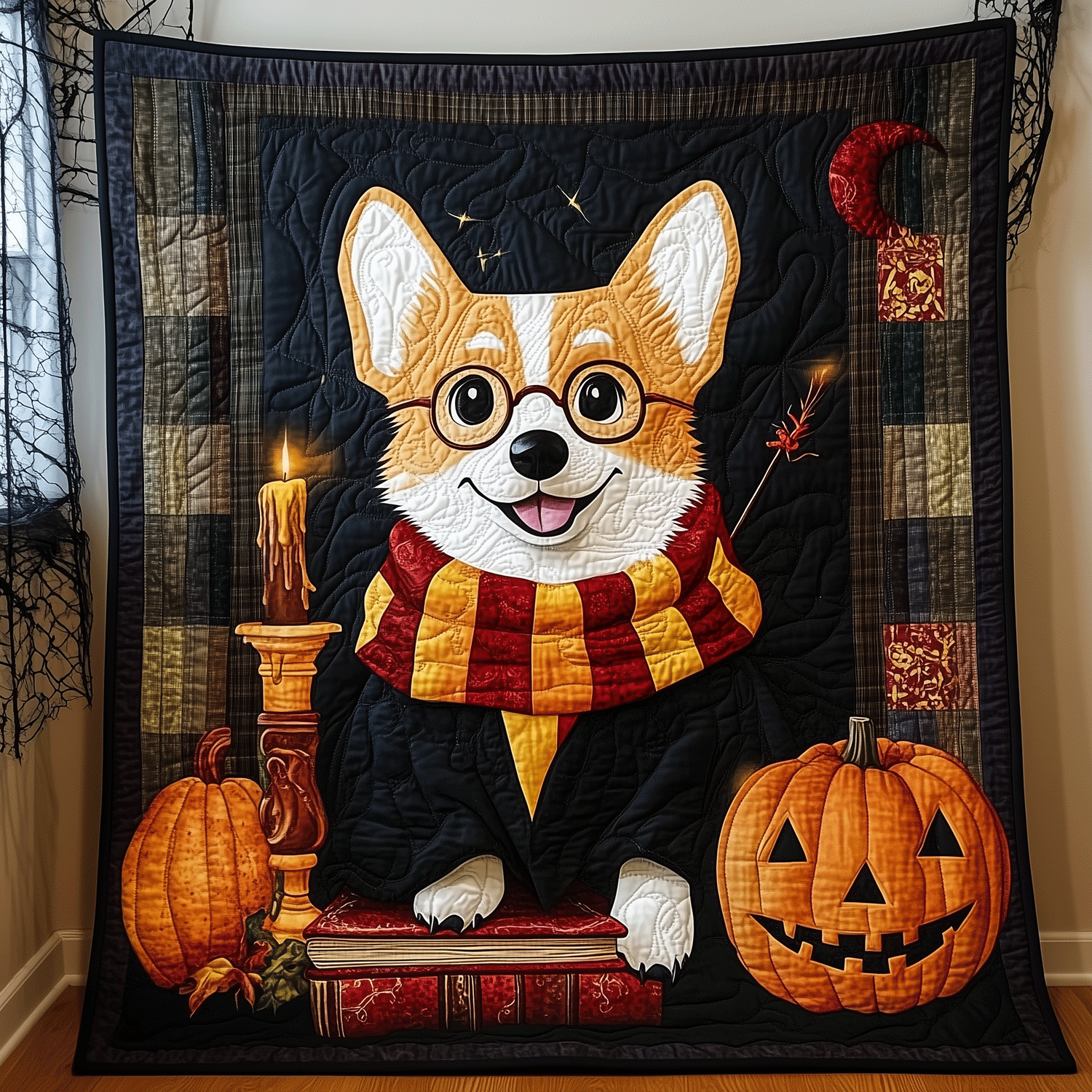 Corgi The Witch Quilted Blanket NCU0TH1746