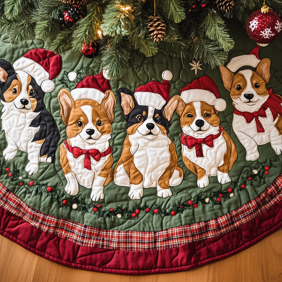 Corgi Wishes Christmas Quilted Tree Skirt NCU0VH199