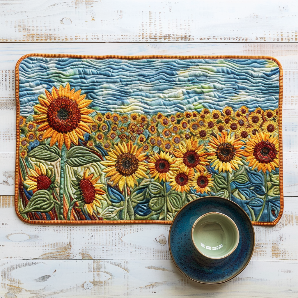 Country Sunflowers Garden Quilted Place Mat NCU0TH045