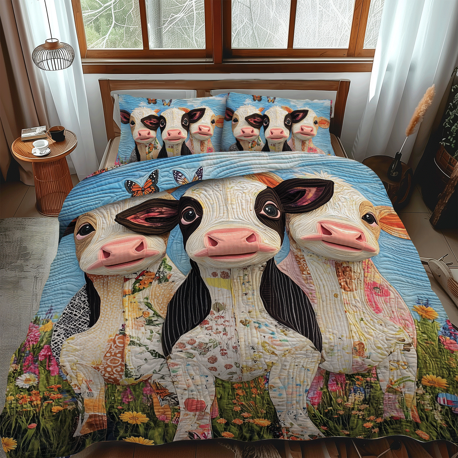 Cow Cuddles 3-Piece Quilted Bedding Set NCU0TH1385