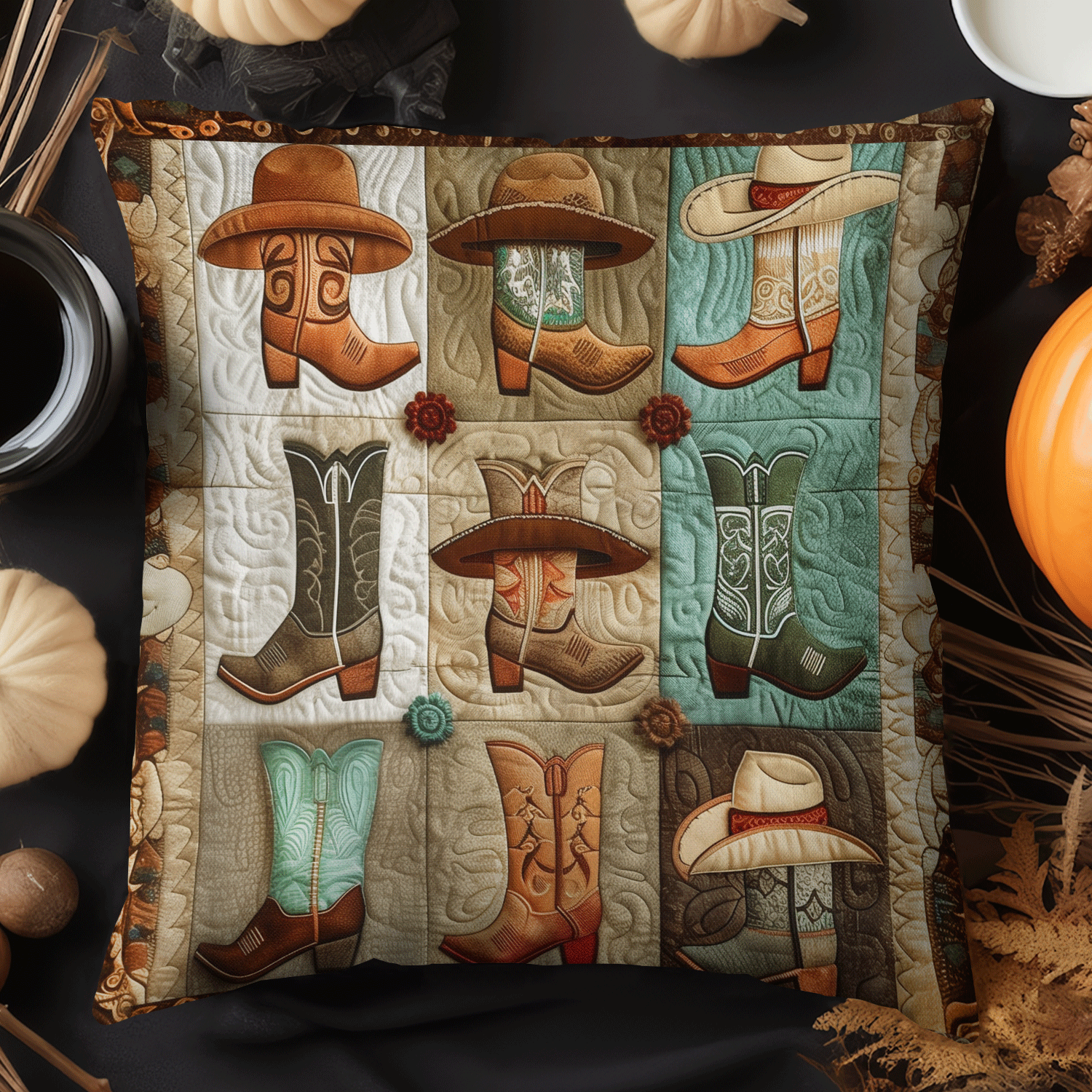 Cowboy Boot Chronicles Quilted Pillow Case NCU0DV110