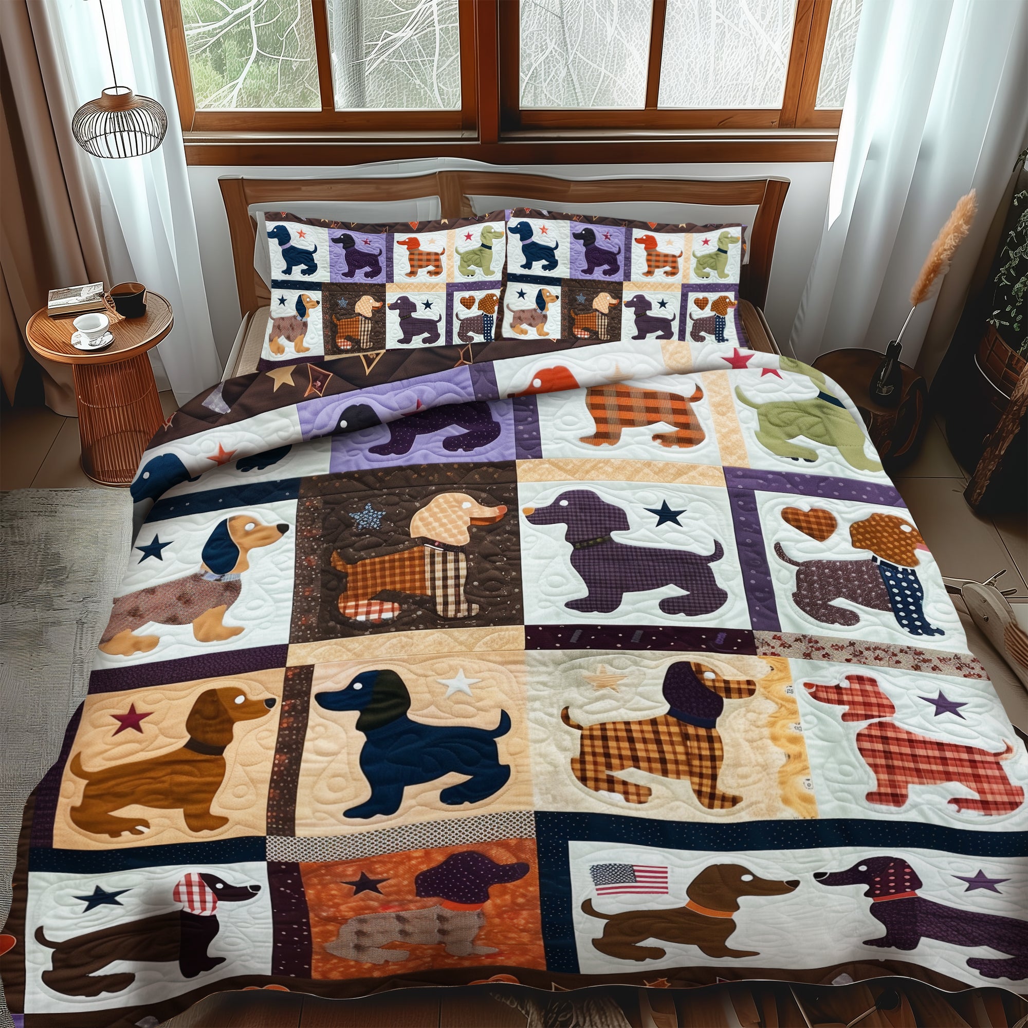 Cozy Canine Comfort 3-Piece Quilted Bedding Set NCU0DV052