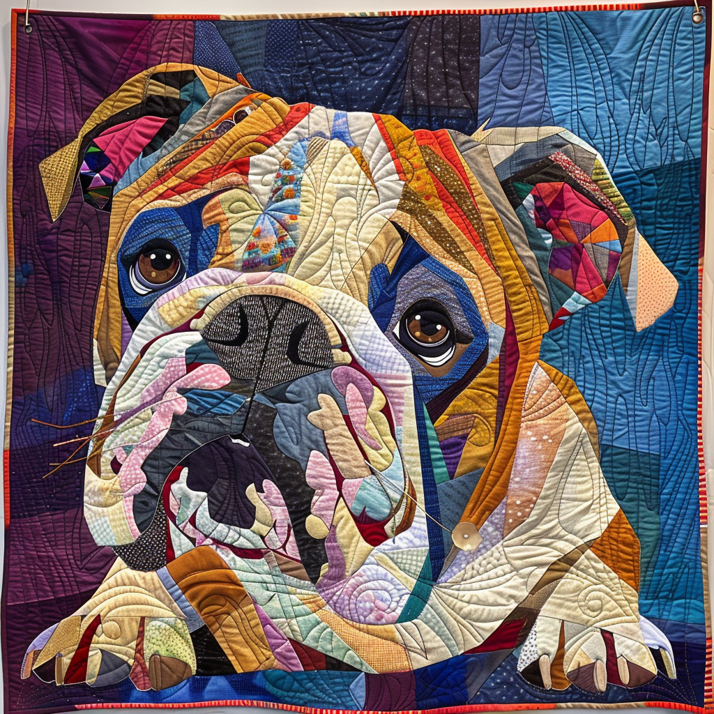 Cozy Bulldog Quilted Blanket NCU0DV1453