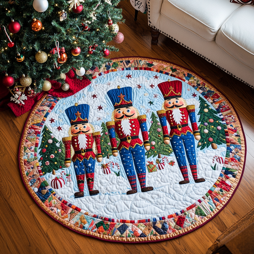 Cozy Christmas Quilted Round Mat NCU0PD850