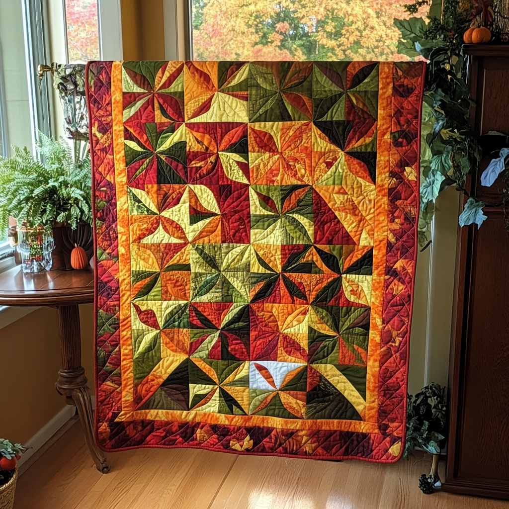 Cozy Maple Leaves Thanksgiving Quilted Blanket NCU0PD739