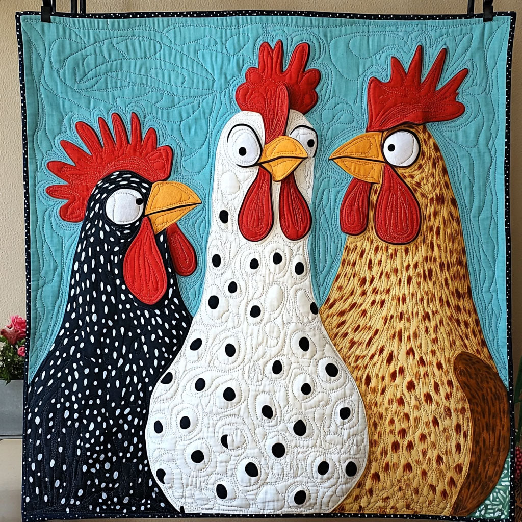 Crazy Cluckers Quilted Blanket NCU0DK422