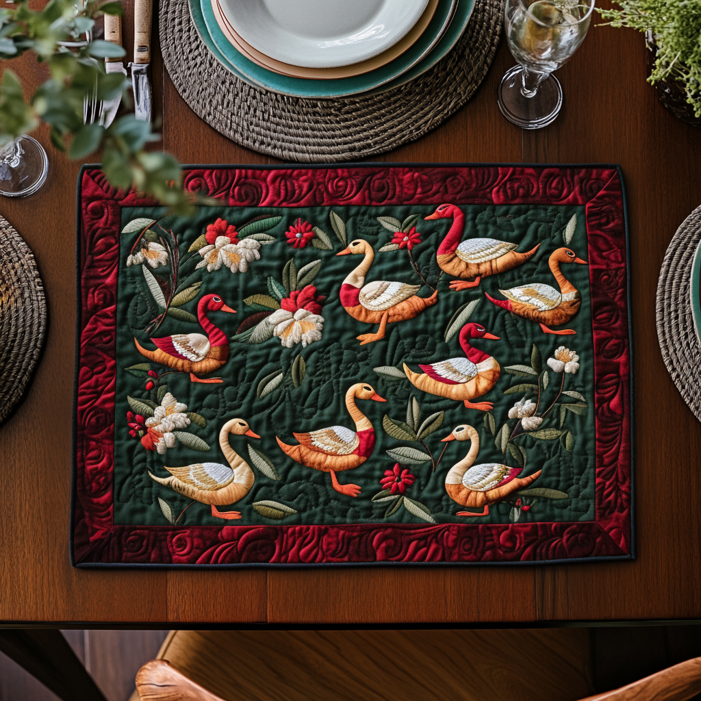 Crimson Duck Quilted Placemat NCU0DV417