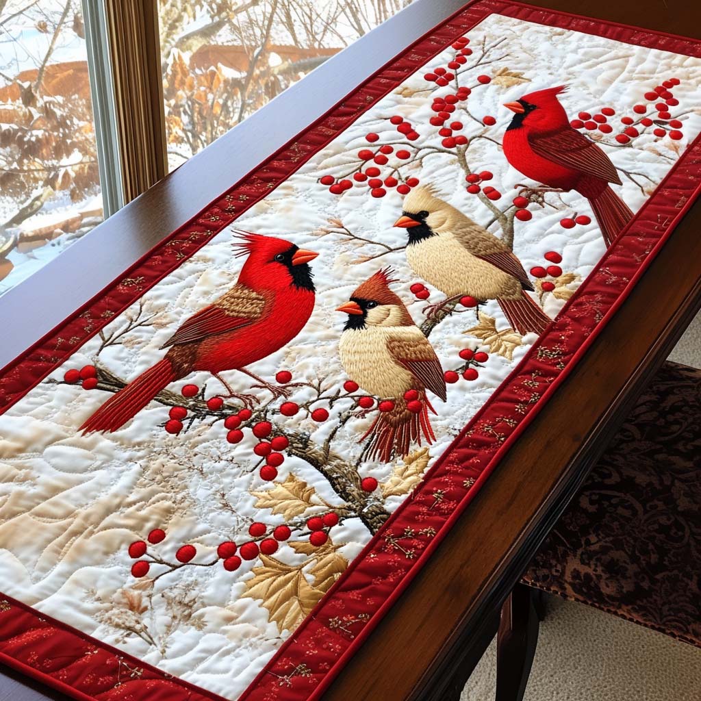 Crimson Chorus Quilted Table Runner NCU0NT1385