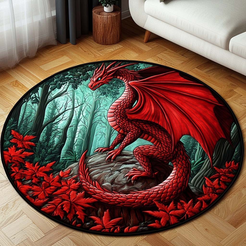 Crimson Glade Quilted Round Mat NCU0NT1314