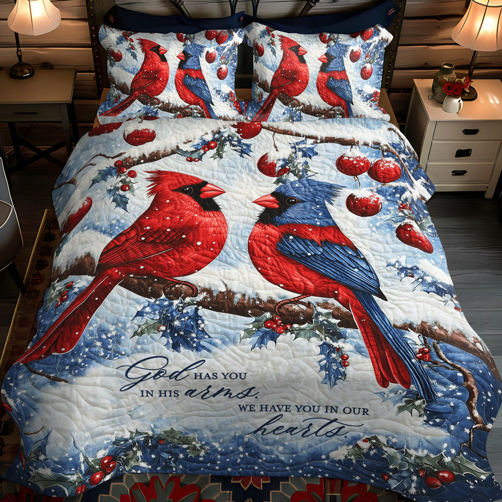 Crimson Wings 3-Piece Quilted Bedding Set NCU0TL1493