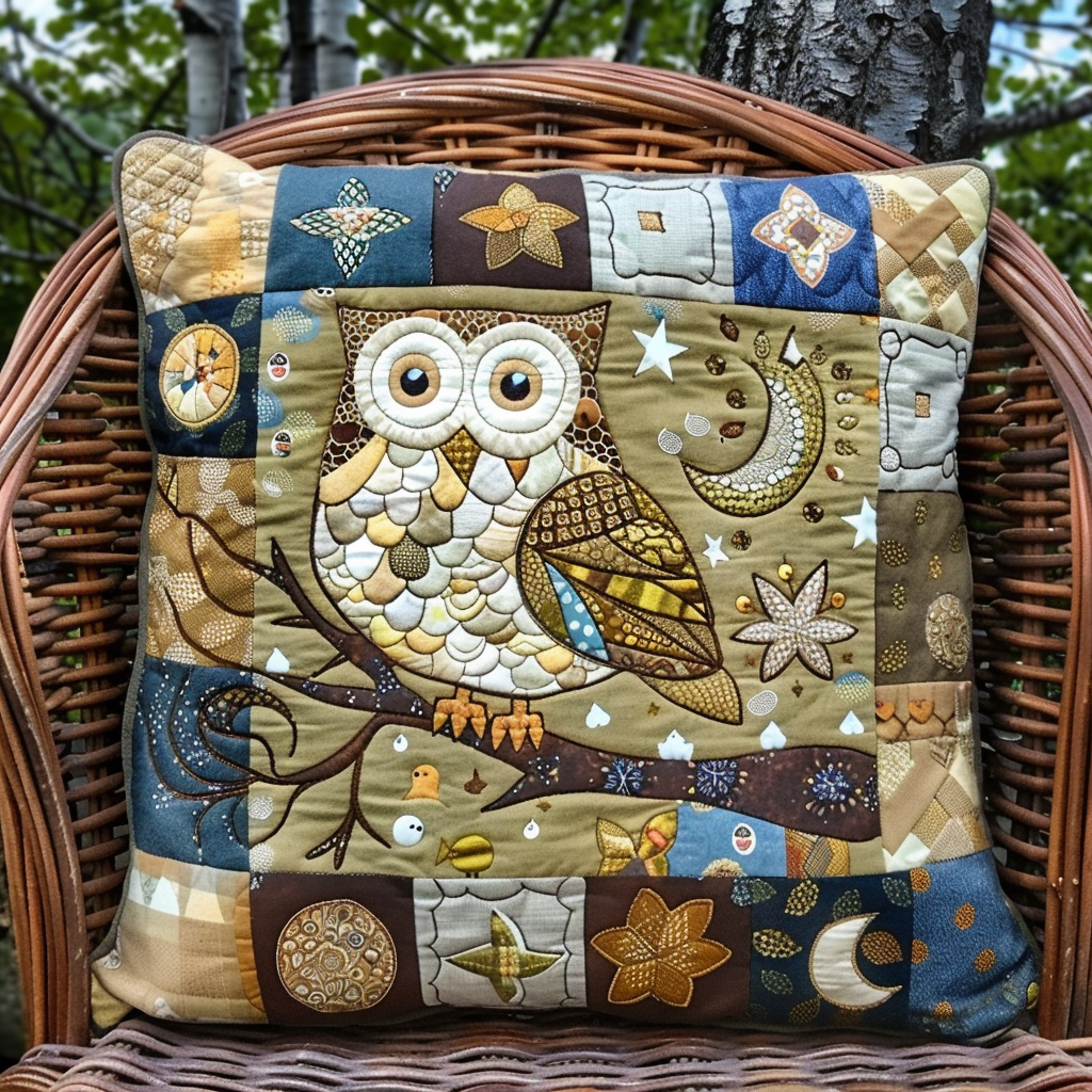 Cuddly Owl Quilted Pillow Case NCU0VL154