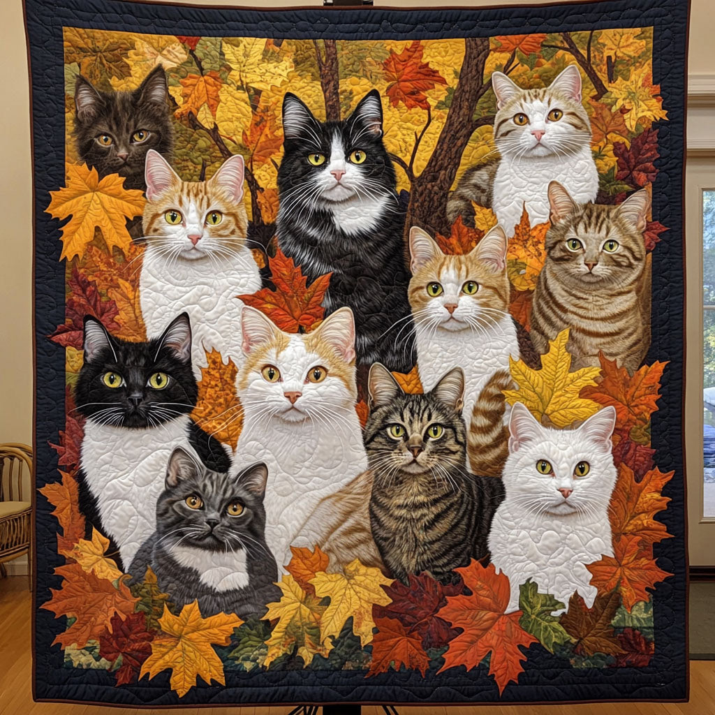 Curious Cats Corner Quilted Blanket NCU0PT1240