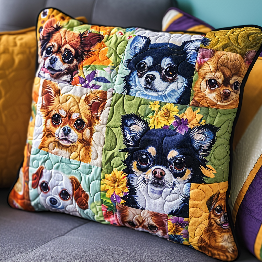 Cute Chihuahua Quilted Pillow Case NCU0TH372