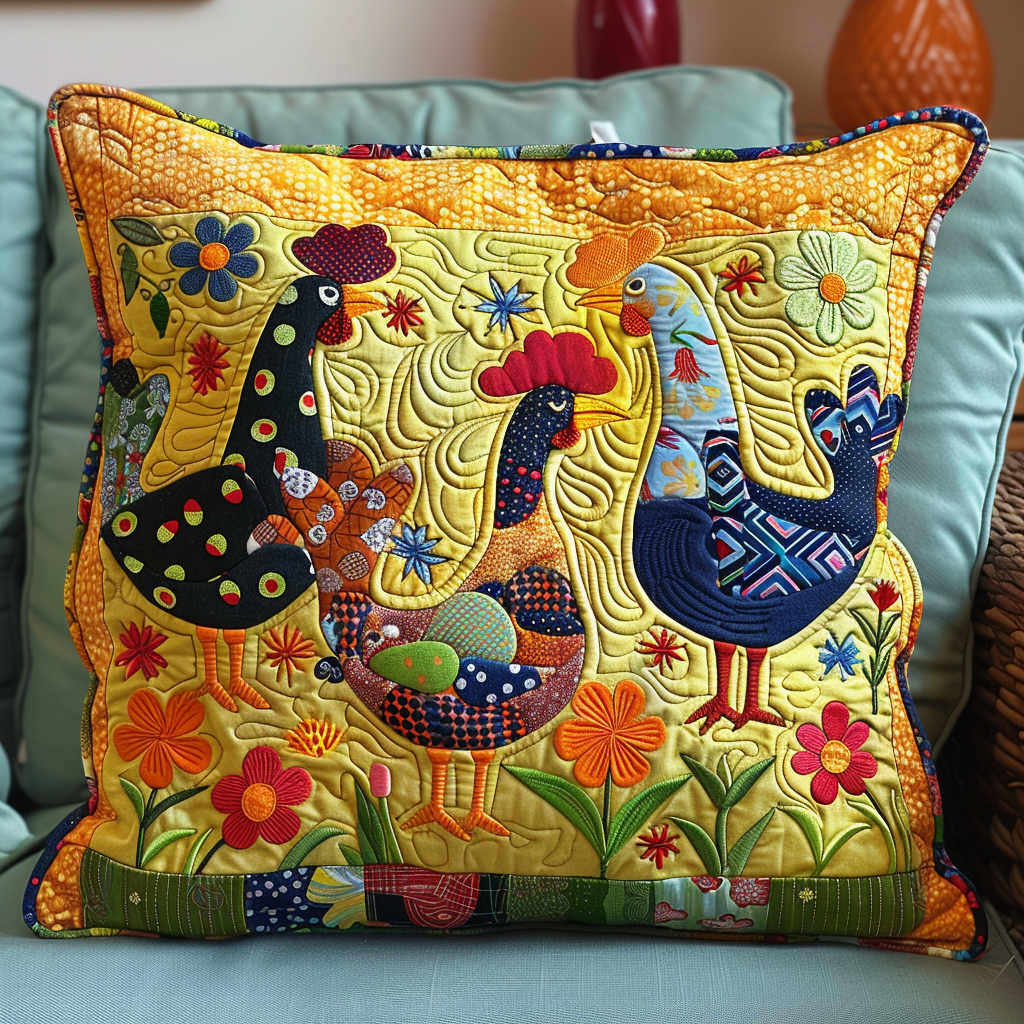 Cute Chicken Quilted Pillow Case NCU0TL539