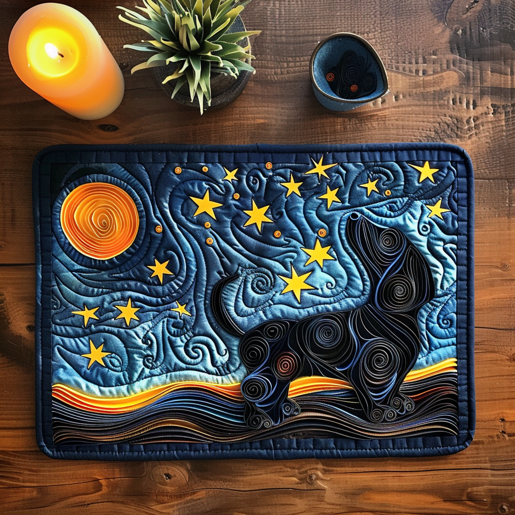 Dachie Starry Night Quilted Place Mat NCU0TH247