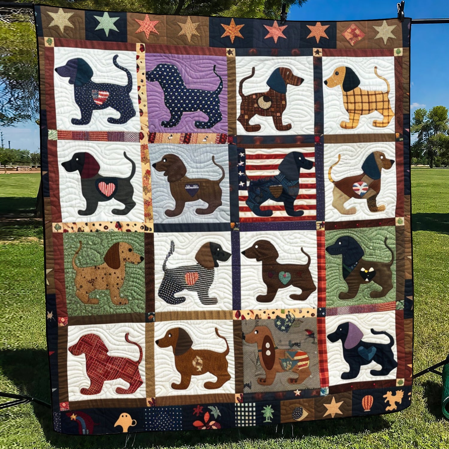 Dachshund Daydreams Quilted Blanket NCU0DV061