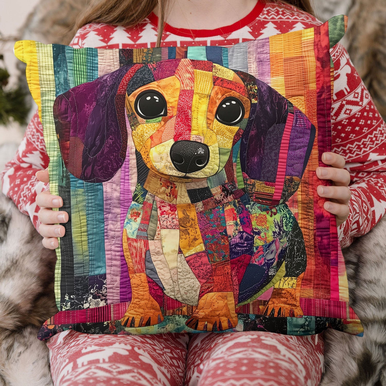 Dachshund Joy Quilted Pillow Case NCU0TL1797