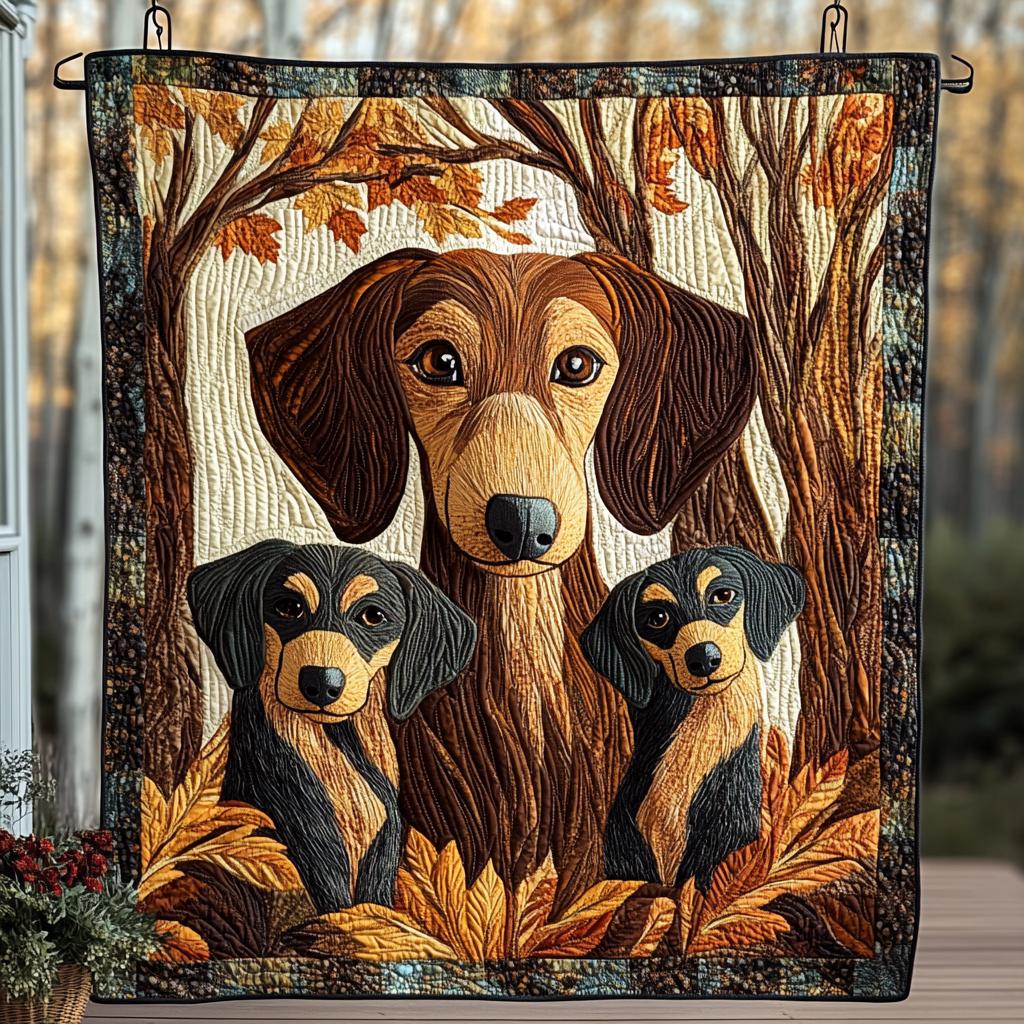 Dashing Dachshund Quilted Blanket NCU0DK1064