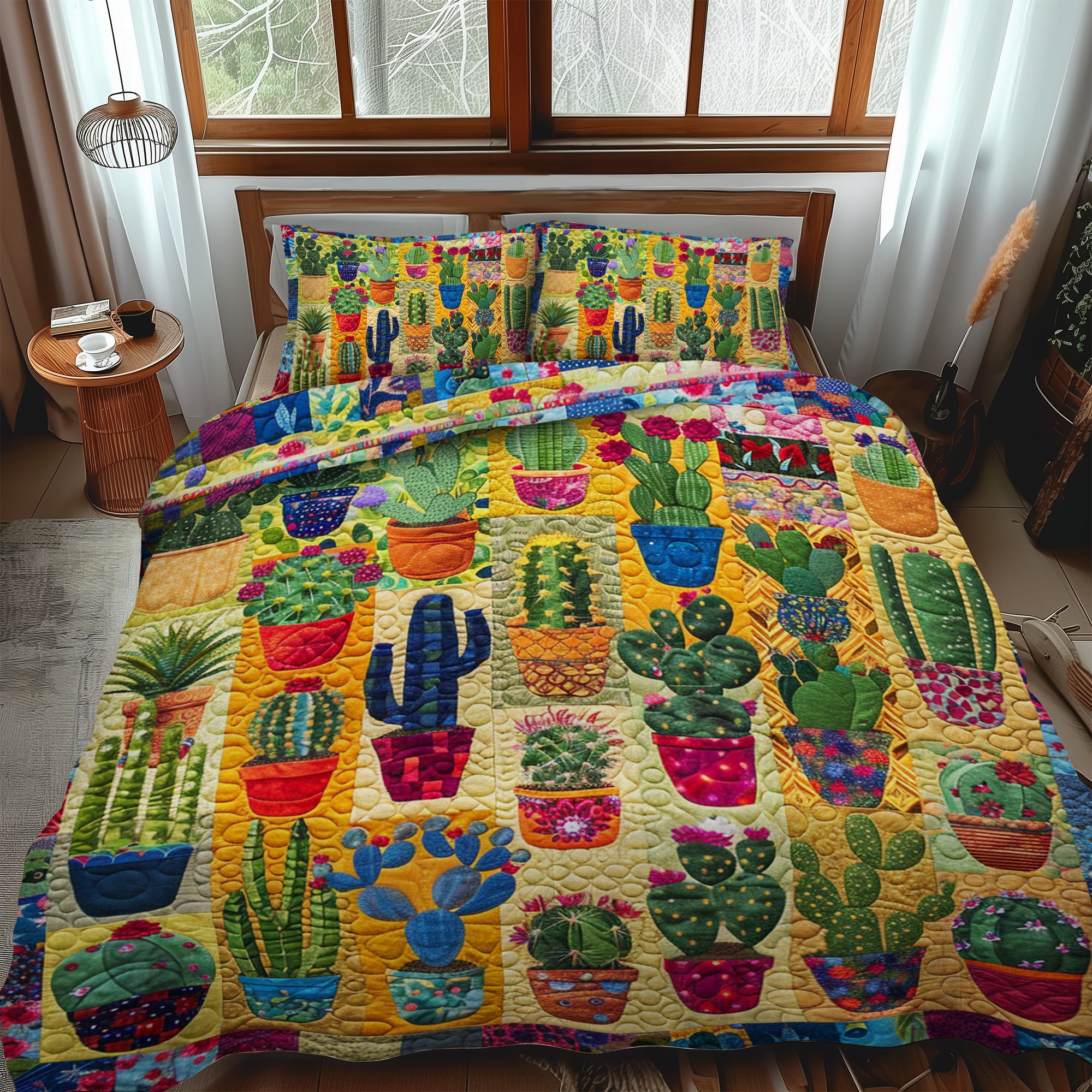 Cactus Quilted Bedding Set NCU0VT08