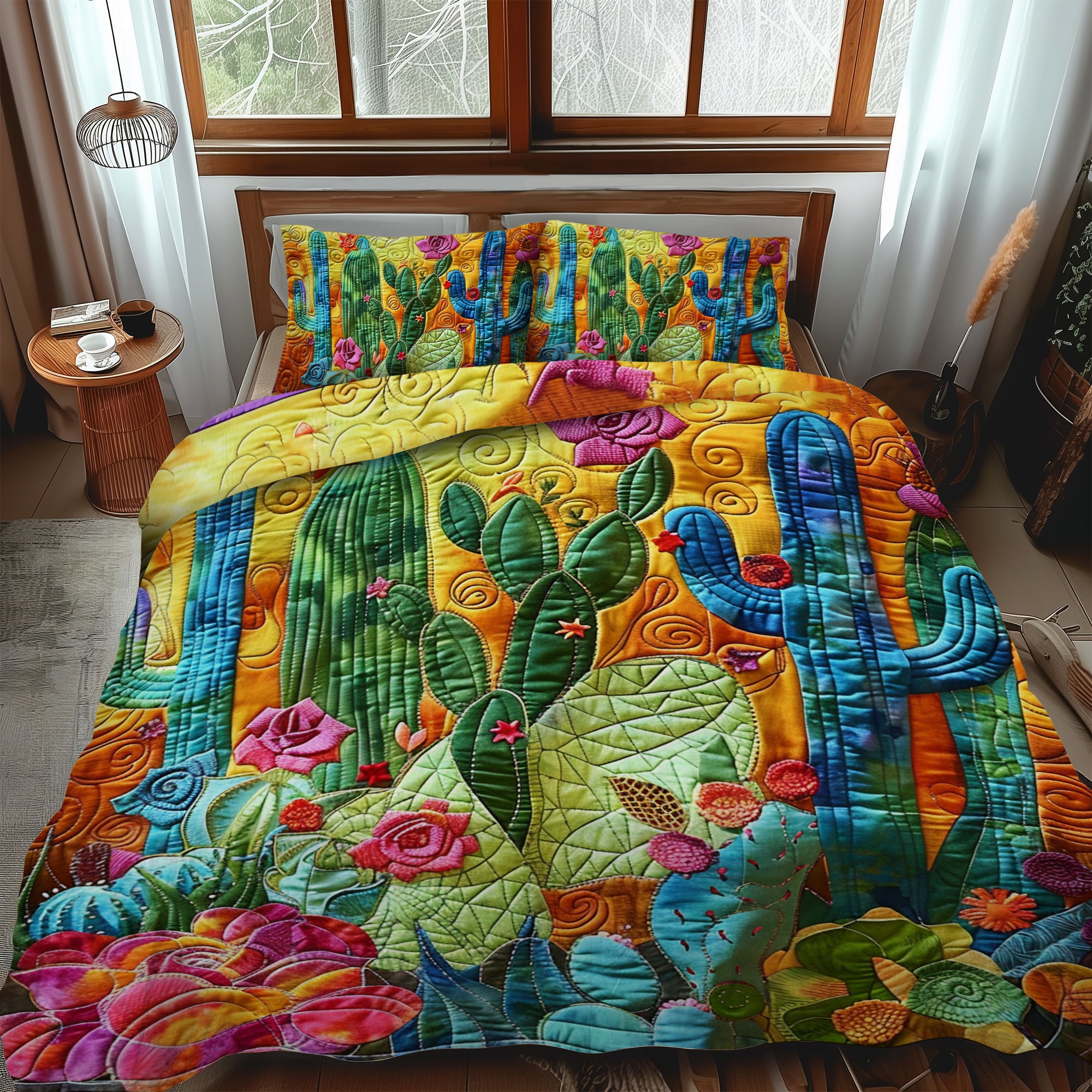 Cactus Quilted Bedding Set NCU0VT08