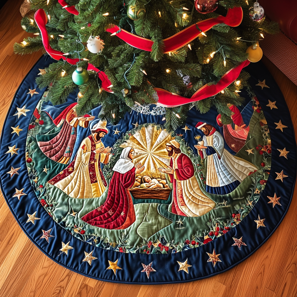 Divine Celebration Christmas Quilted Tree Skirt NCU0DV1299