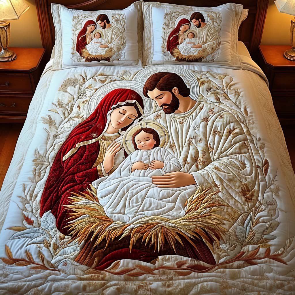 Nativity 3-Piece Quilted Bedding Set NCU0VT48