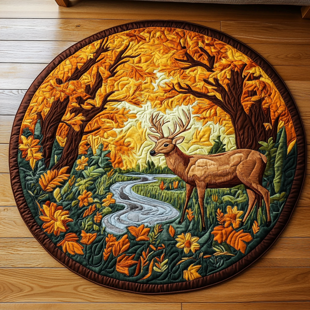 Woodland Majesty Quilted Round Mat NCU0DK1104