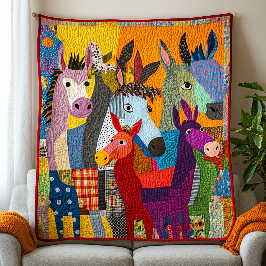 Donkey Delight Quilted Blanket NCU0PD659