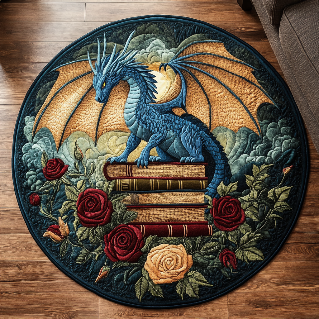 Dragon Heart Quilted Round Mat NCU0DK1038