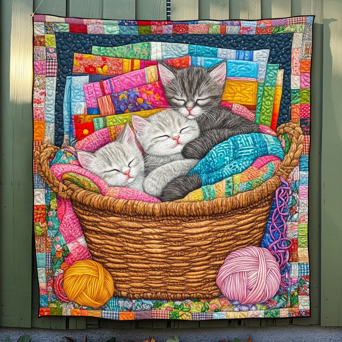 Dreamy Kitten Quilted Blanket NCU0TL1093