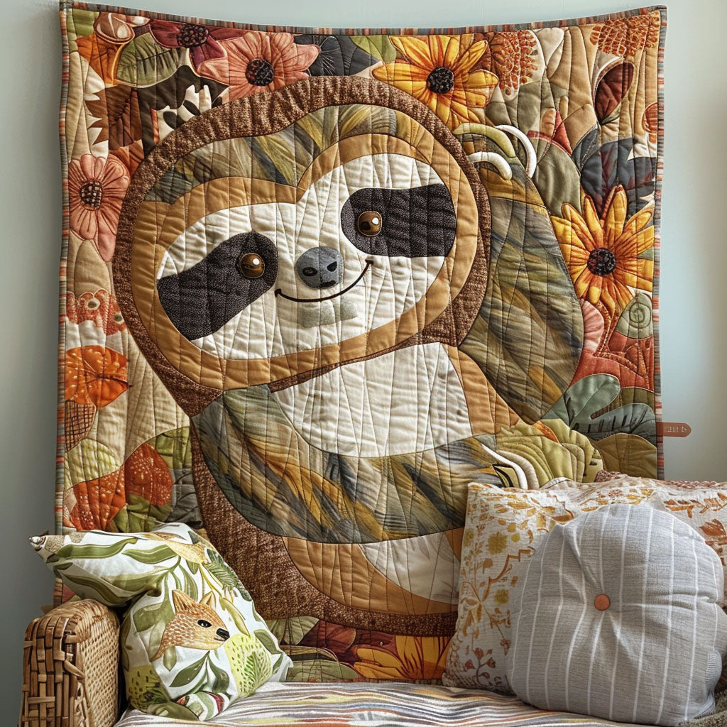 Easygoing Sloth Quilted Blanket NCU0TL814