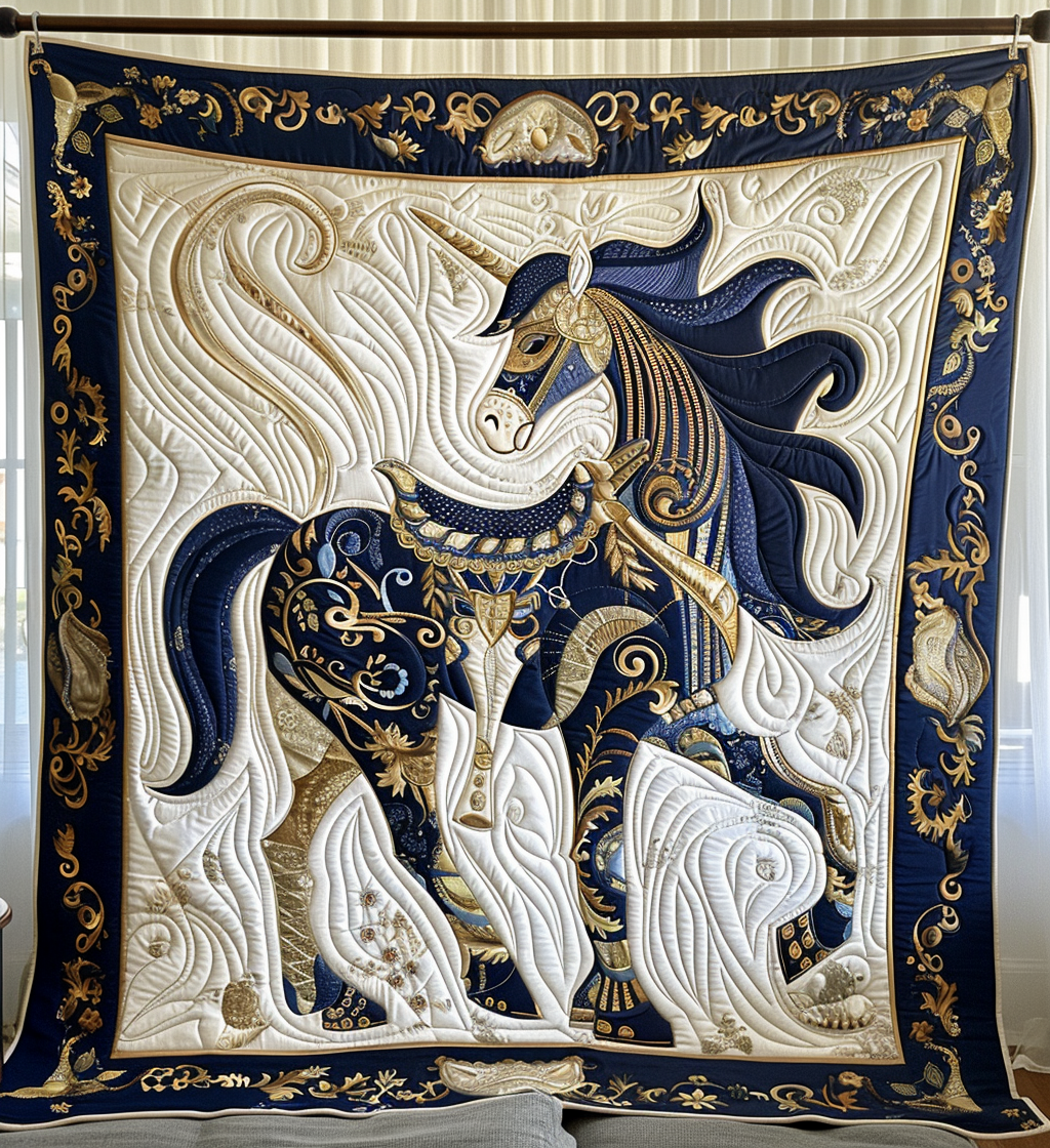 Elegant Unicorn Quilted Blanket NCU0DV146